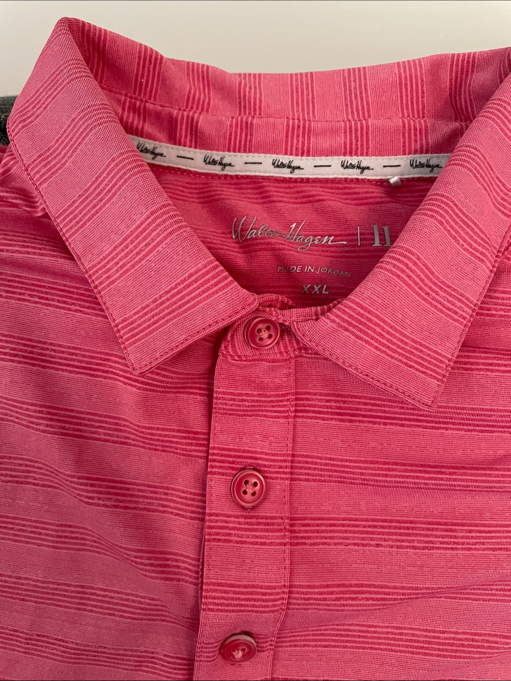 Walter Hagen Pink Striped Men's Polo Shirt